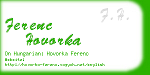 ferenc hovorka business card